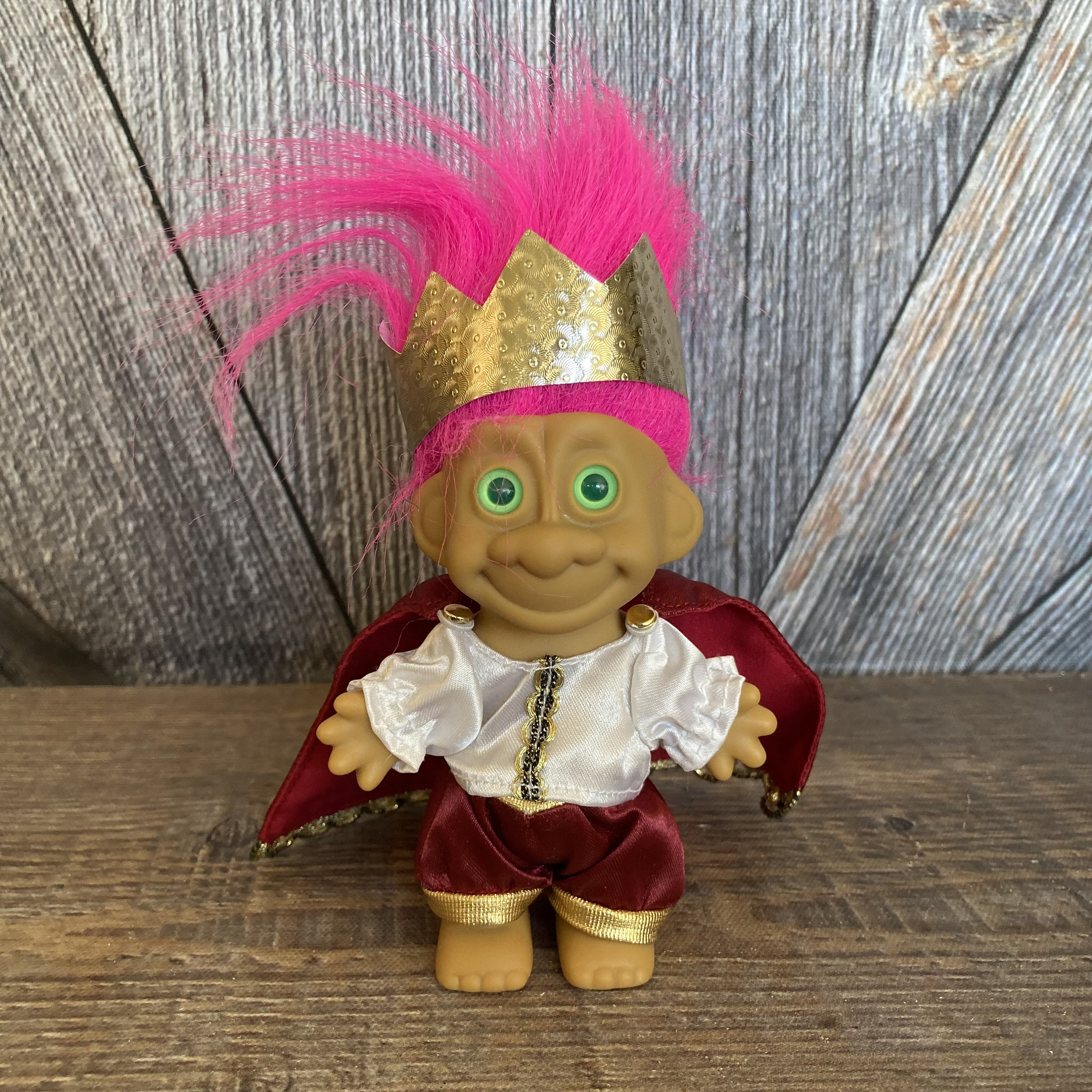 Vintage King Troll Doll {prince Trollkins Troll With Pink Hair