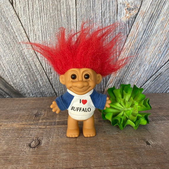 Vintage Troll Doll I Love Buffalo New York Troll Russ Berrie Traveling Souvenir 5 inch Troll Vintage Troll Doll Gift Vacation Souvenir