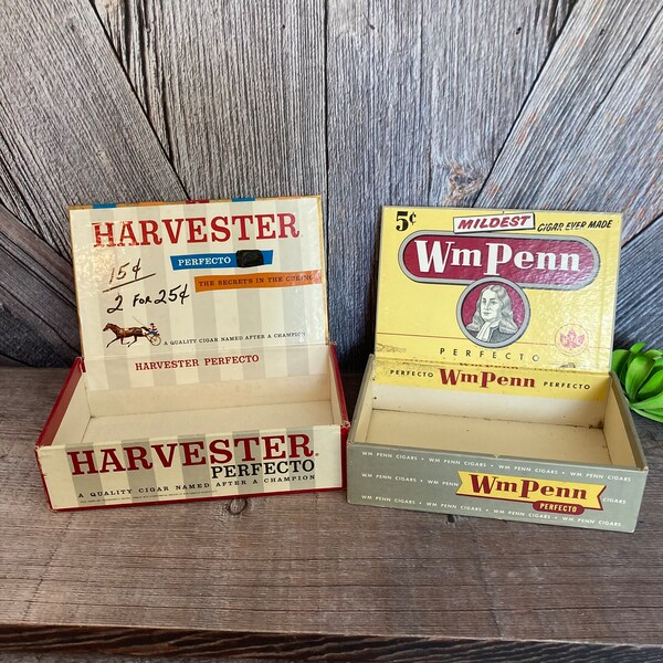 Harvester Cigar Box Etsy