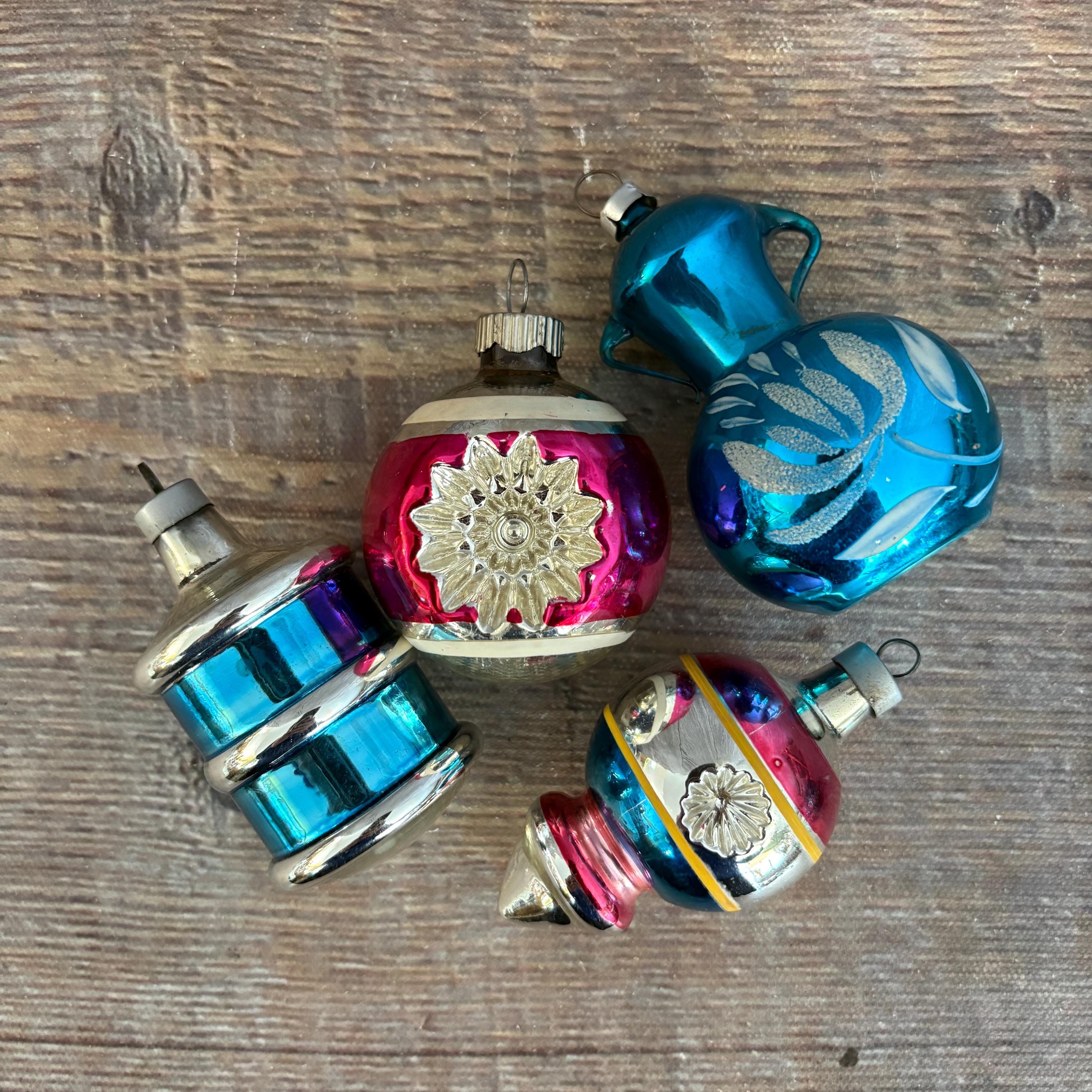 Vintage Shiny Brite Reflector Ornaments - Etsy