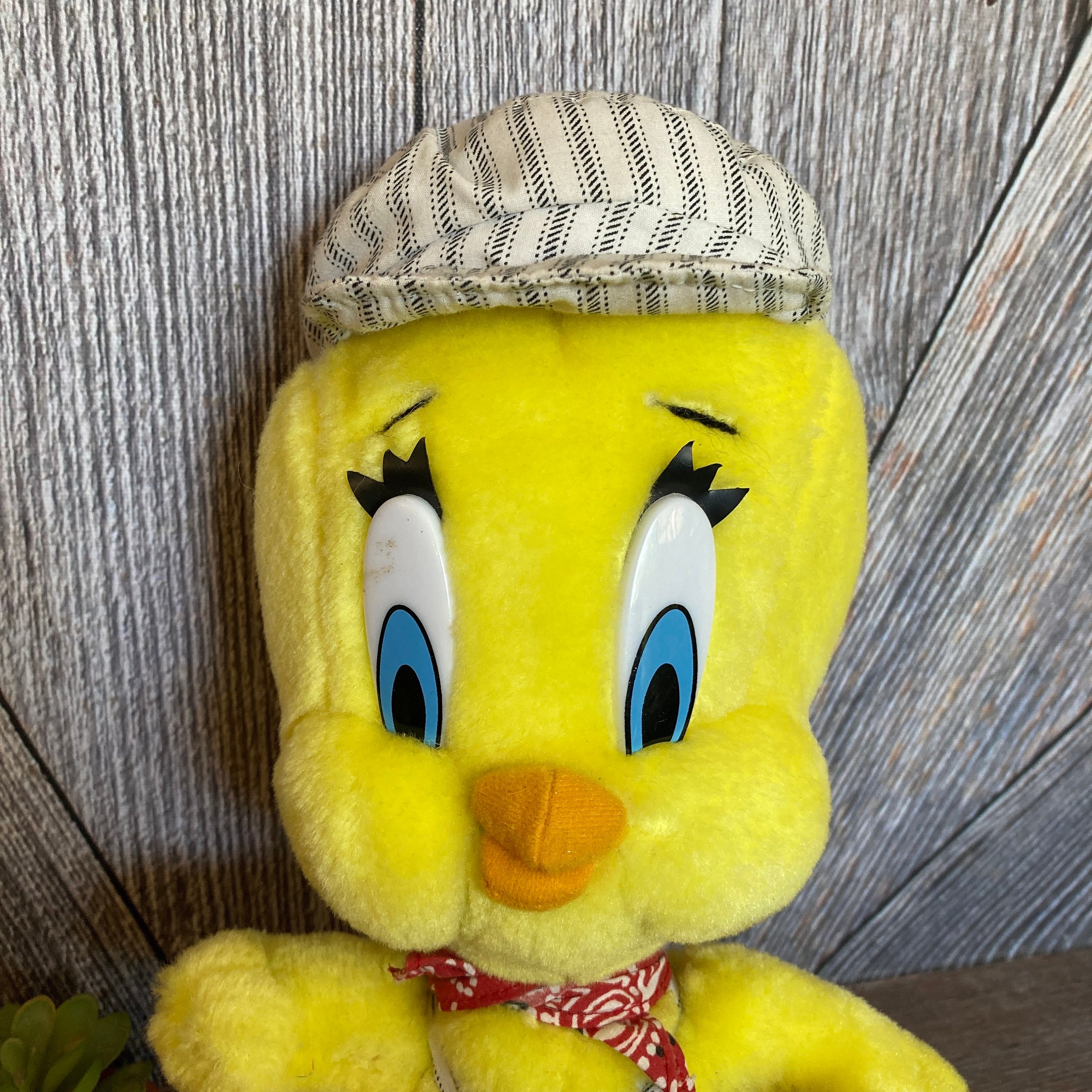 Vintage Tweety Bird Plush Train Conductor Engineer 1990s Looney