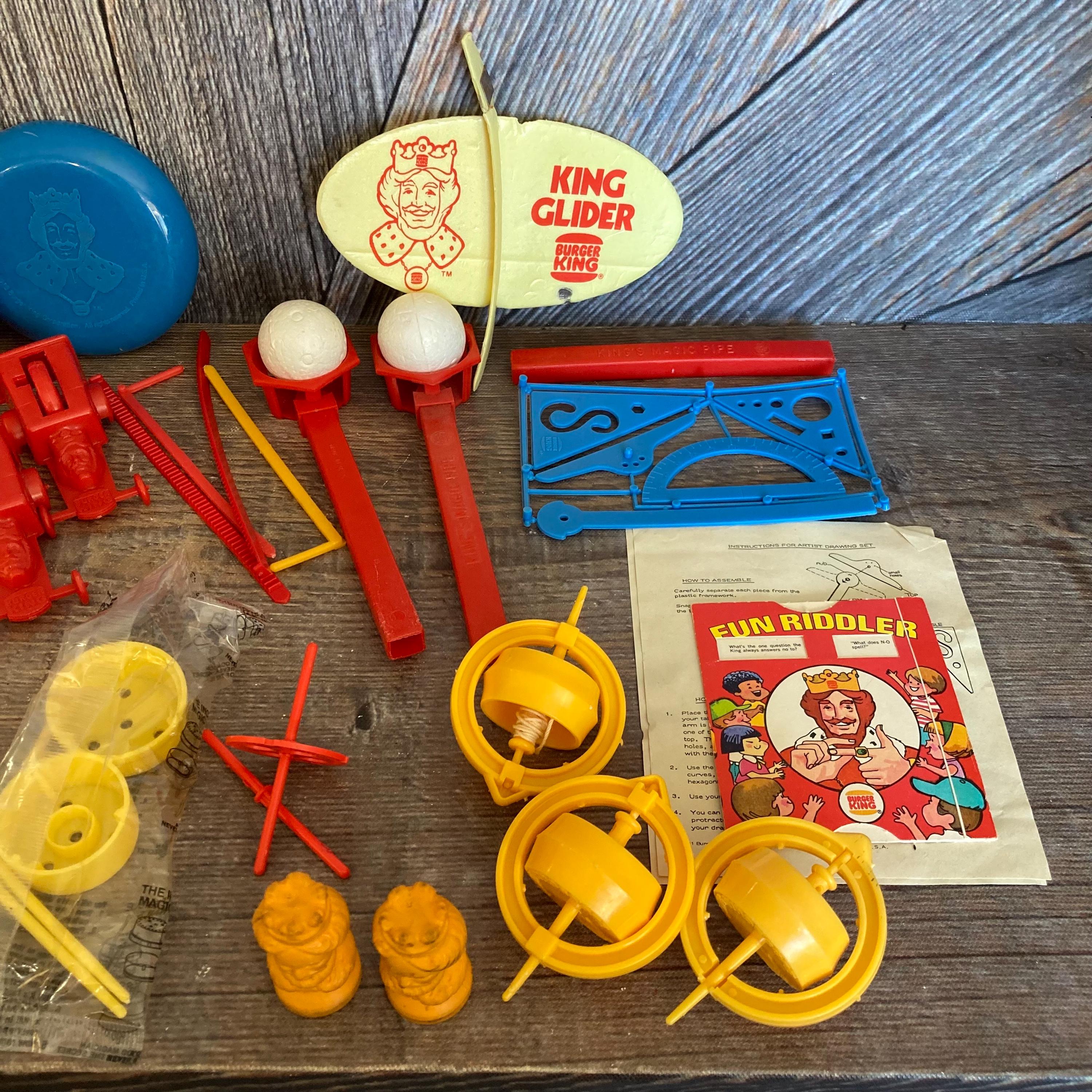 Vintage 70s Burger King Toys, Glider, Snuffy, Story Transfer