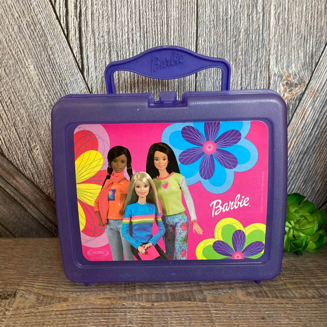 Barbie - Fun for Girls - Vintage Plastic Lunchbox Complete With Thermos  Nice!!