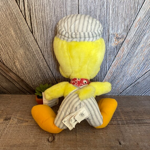 Vintage Tweety Bird Plush Train Conductor Engineer 1990s Looney