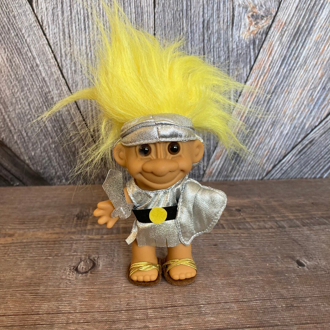 Gladiator Troll Yellow Hair Troll {vintage Russ Berrie Troll} 5 Inch ...