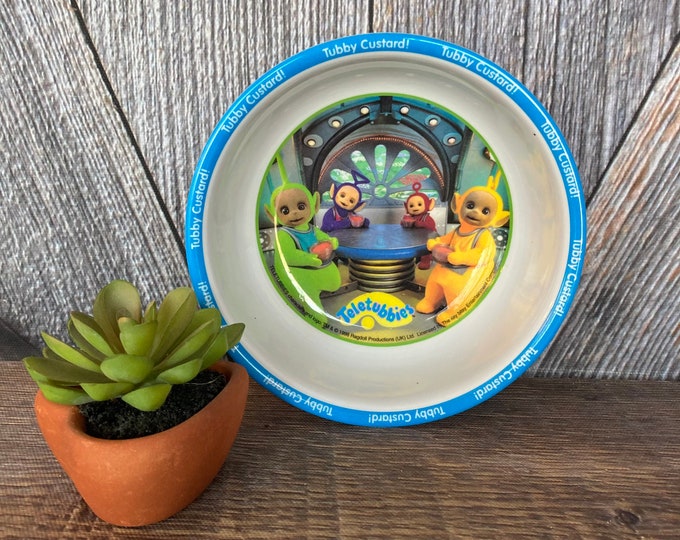 Vintage Teletubbies Bowl Melmac Plastic Kid Play Dishes Plate Etsy