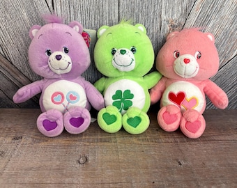 Vintage Care Bear Plush Toy Pick 1 Carebear Stuffed Animal Share Bear, Good Luck Bear, Love a Lot 2003 Toys Baby Shower Gift Nursery Decor