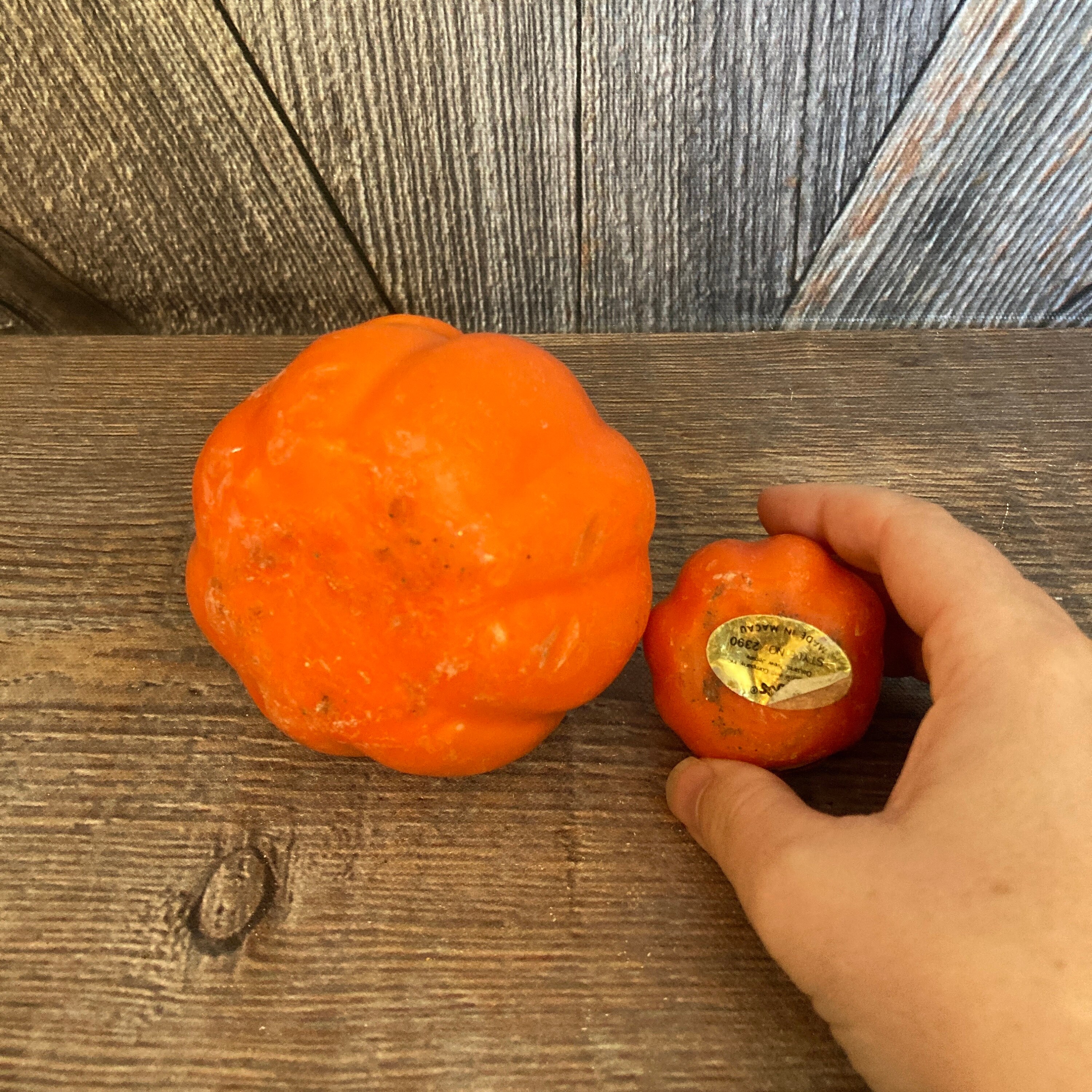 Vintage Halloween Candle Pumpkin Jack O Lantern {wax Decorative ...