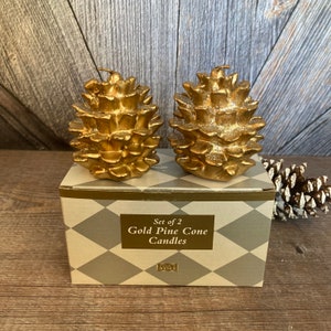 Vintage Christmas Candle Lot Gold Pine Cone Christmas Caroler Wax Candles Angel Holiday Candles Vintage Wax Decorations Ornaments lot