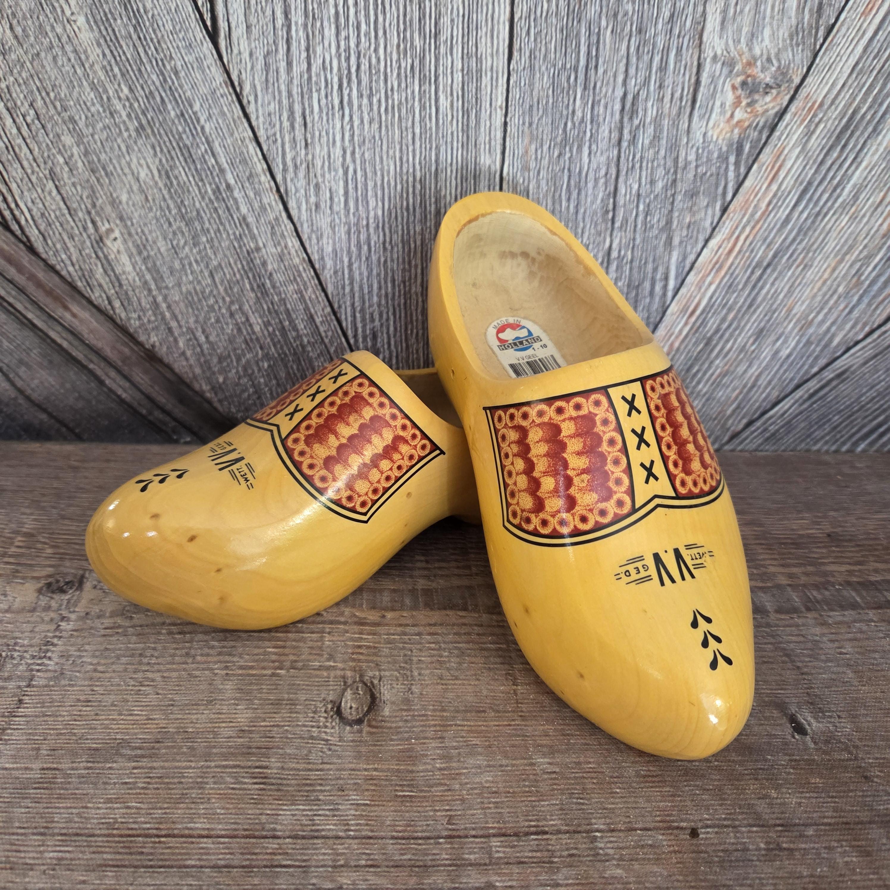 Vintage Wooden Shoes {Dutch Wooden Clogs Painted Wood} Tulip Time…