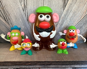Mr. Potato Head Container with 5 Potato Head Toys, Toy Story Toys {Attachable Play Pieces Vintage Playskool Hasbro Toy Vintage Disney