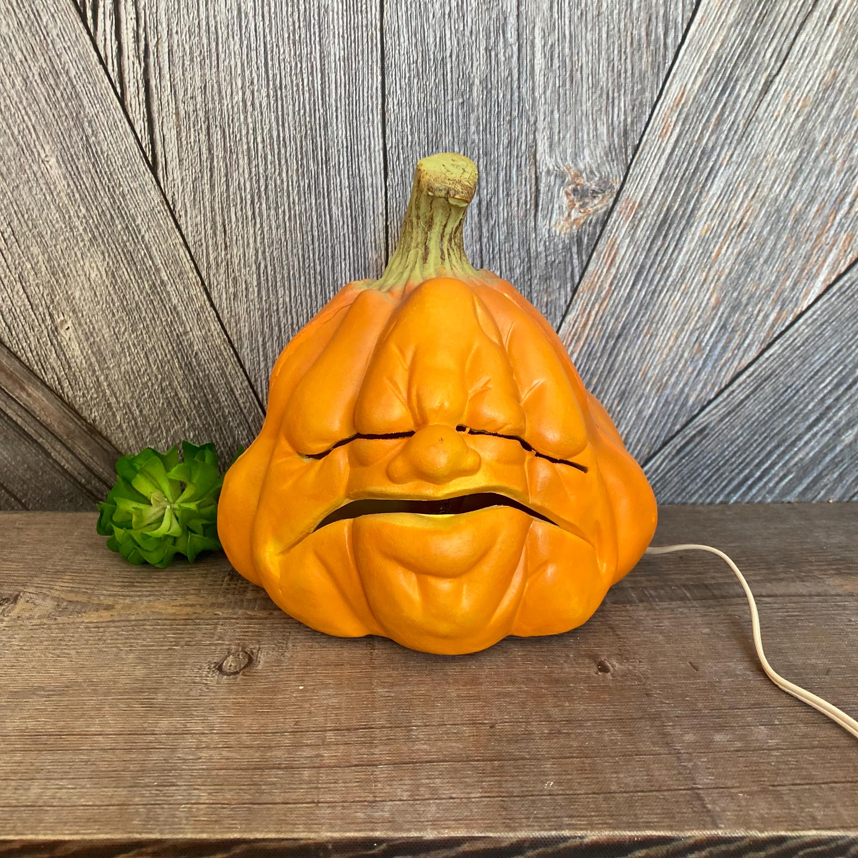 Vintage Foam Pumpkin Light Carved Foam Blow Mold 90s Trick or Treat ...