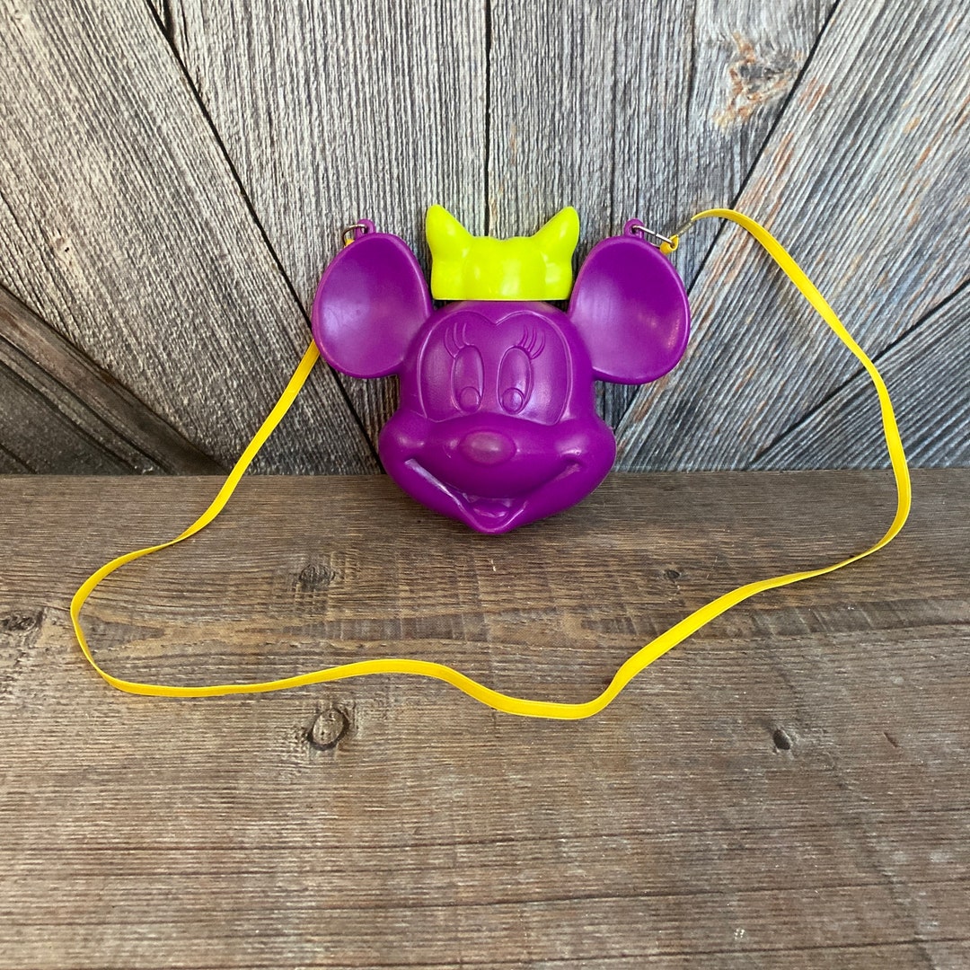 Vintage Minnie Mouse Canteen Plastic Purple Walt Disneyworld Disneyland Drink Container Jug