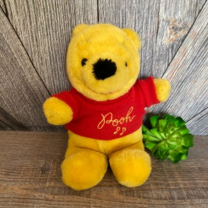 Vintage Winnie the Pooh Stuffed Pooh Toy {Disney} 10 Inches Nursery Kids Room Decor Plush Stuffed Animal Walt DISNEY Product Teddy Bear