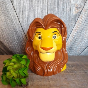 Simba Disney on Ice Mug {Vintage Disney Coffee Mug} Plastic Cup with Lid {Vintage Disney Drinkware} Walt Disney on Ice lift Lid by Thumb