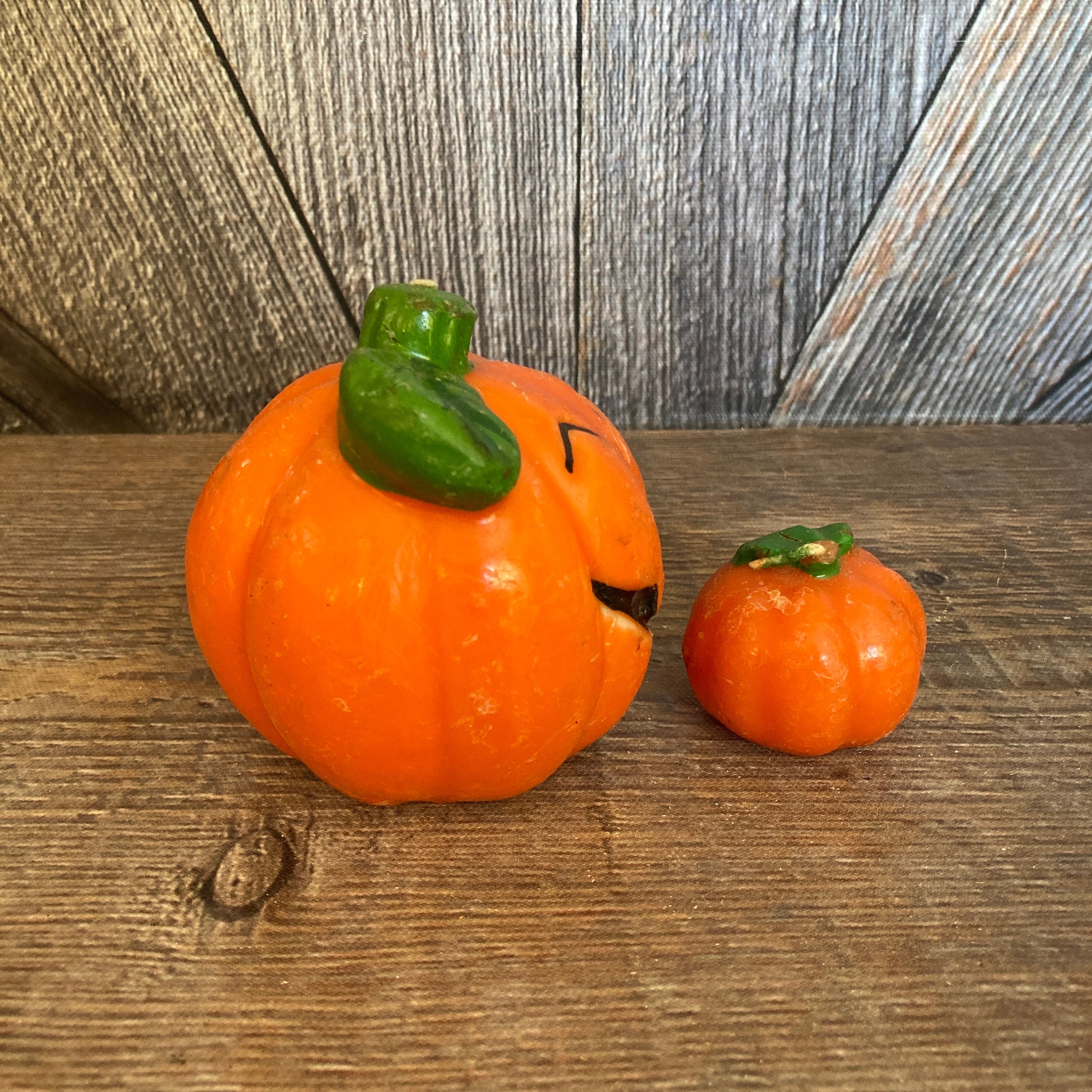 Vintage Halloween Candle Pumpkin Jack O Lantern {wax Decorative ...