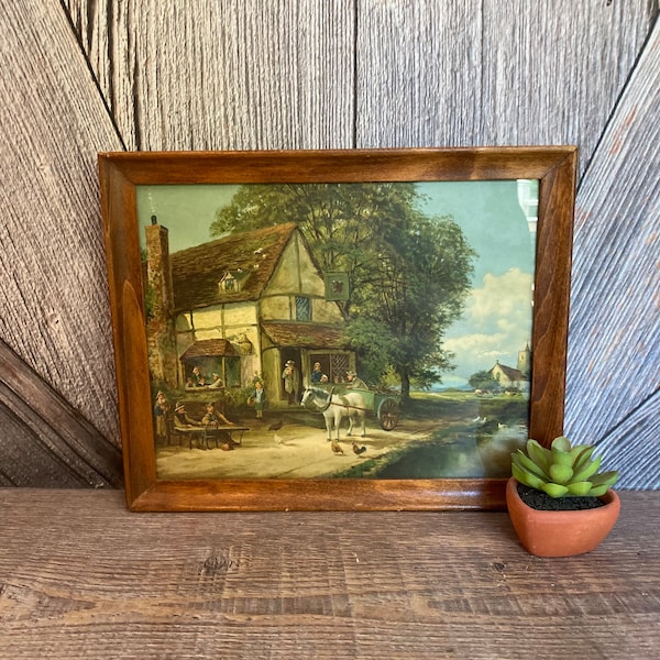 Vintage Cottage Picture {Watercolor Memories Garden Flowers Vintage Framed Print Vintage Cabin Decor Gift Victorian Farmhouse Style