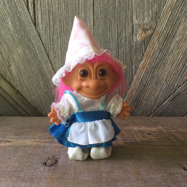 Vintage Holland Troll Doll dutch Girl Troll With Pink Hair | Etsy