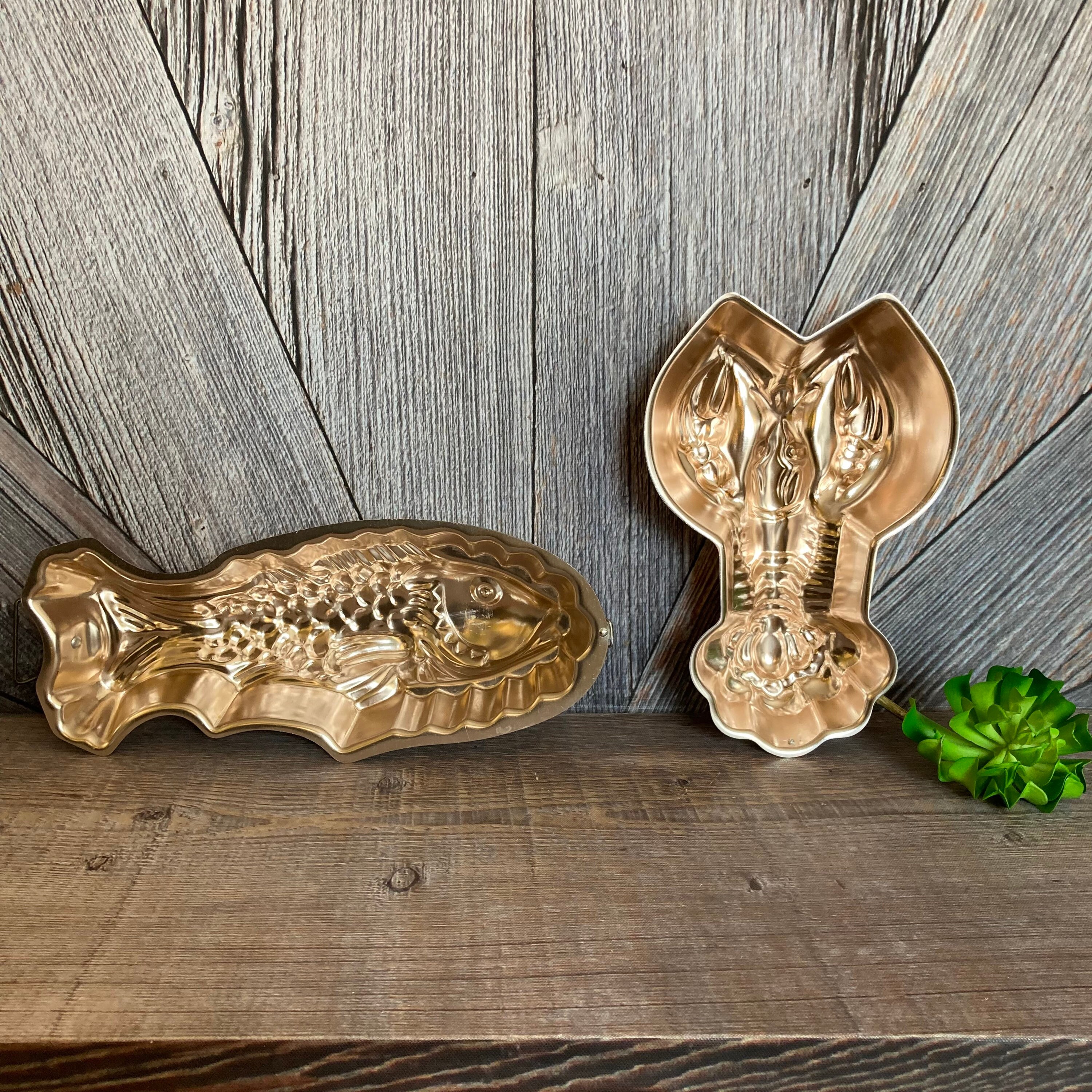 Vintage Jello Molds Copper Metal Farmhouse Decor Wall Hanging