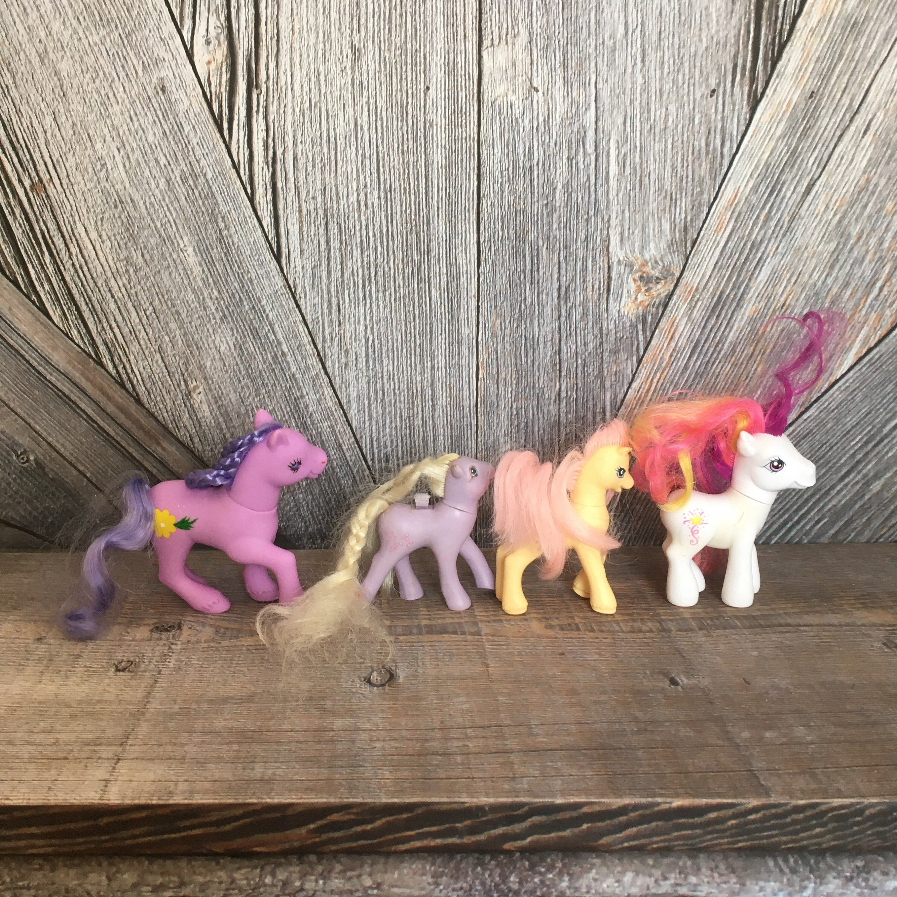 My Little Pony Instant Collection 4 My Little Ponies Unicorn Toys Pink  Rainbow Purple Blue Hair Horse Toy Vintage Pony Toys 80s Toys 