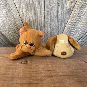 2 Pound Puppy Plush Toy Small 7 in Vintage Pound Purry Puppy Purries Cat Baby Shower Tonka Toys Plush Fabric Stuffed Animal Toys Decor Dog