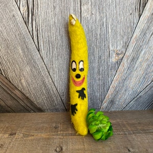 Vintage Peeling Banana Plush Yellow Fruit Stuffed Animal by 