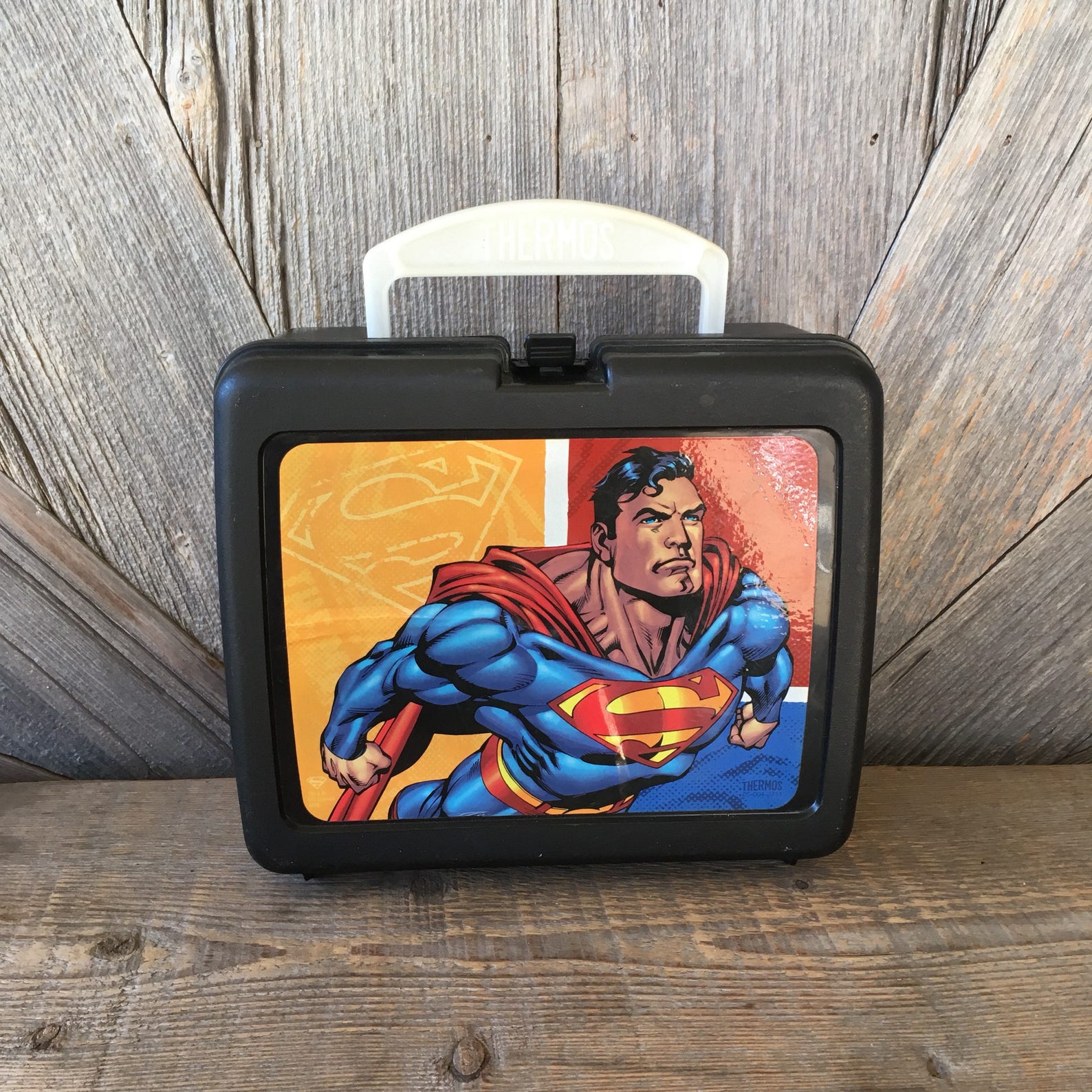 Superman Plastic Lunch Box vintage Thermos Brand Comic Book Etsy