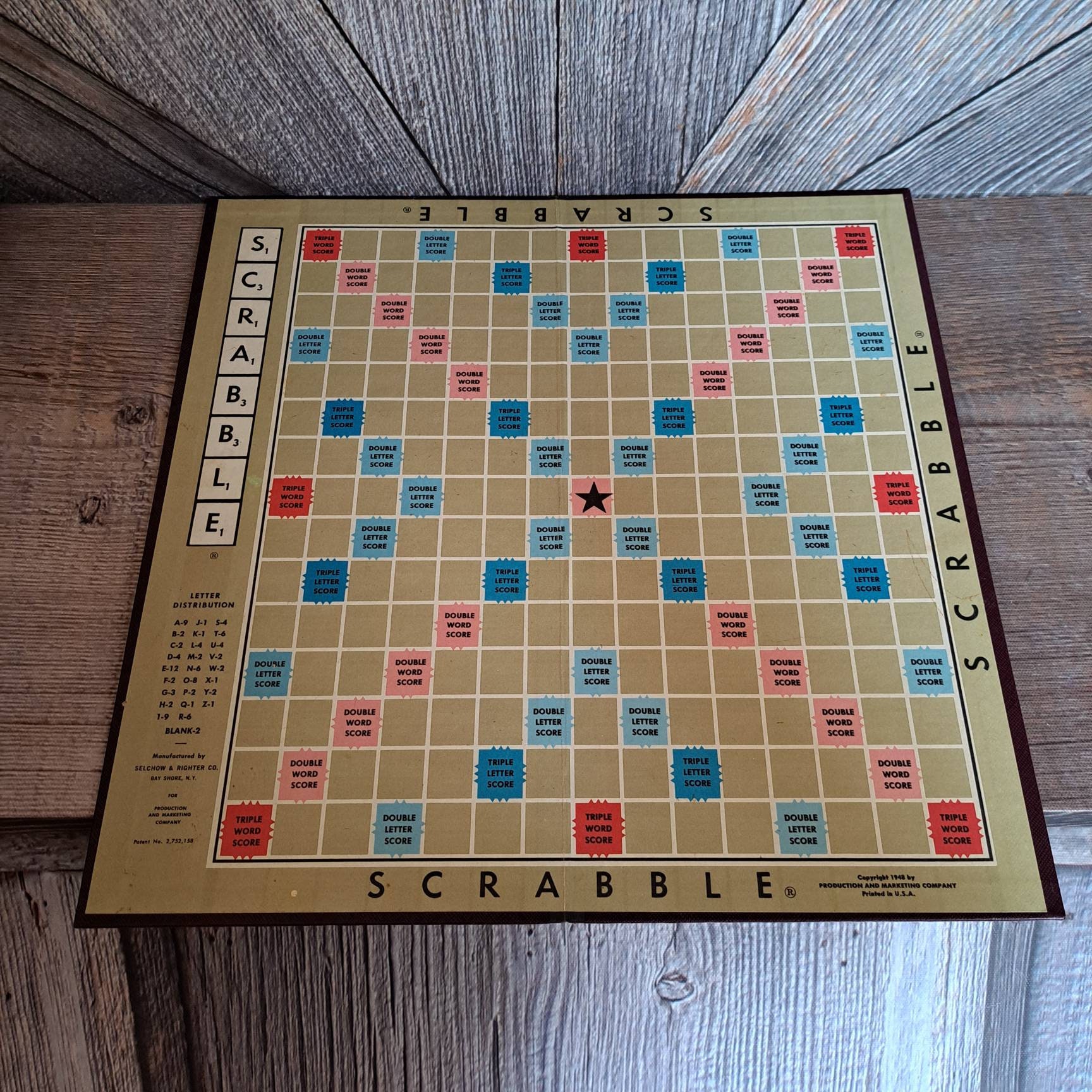 Vintage Scrabble Game Board Crossword Game 1950s Selchow & - Etsy.de