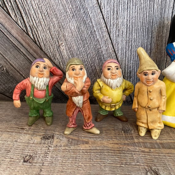Vintage Snow White Figurine Snow White and Seven Dwarfs Handmade