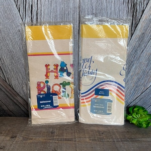 2 Vintage Birthday Tablecloths Paper Tablecloths Disposable Forget me not American Greetings Tablecover Happy Birthday Party
