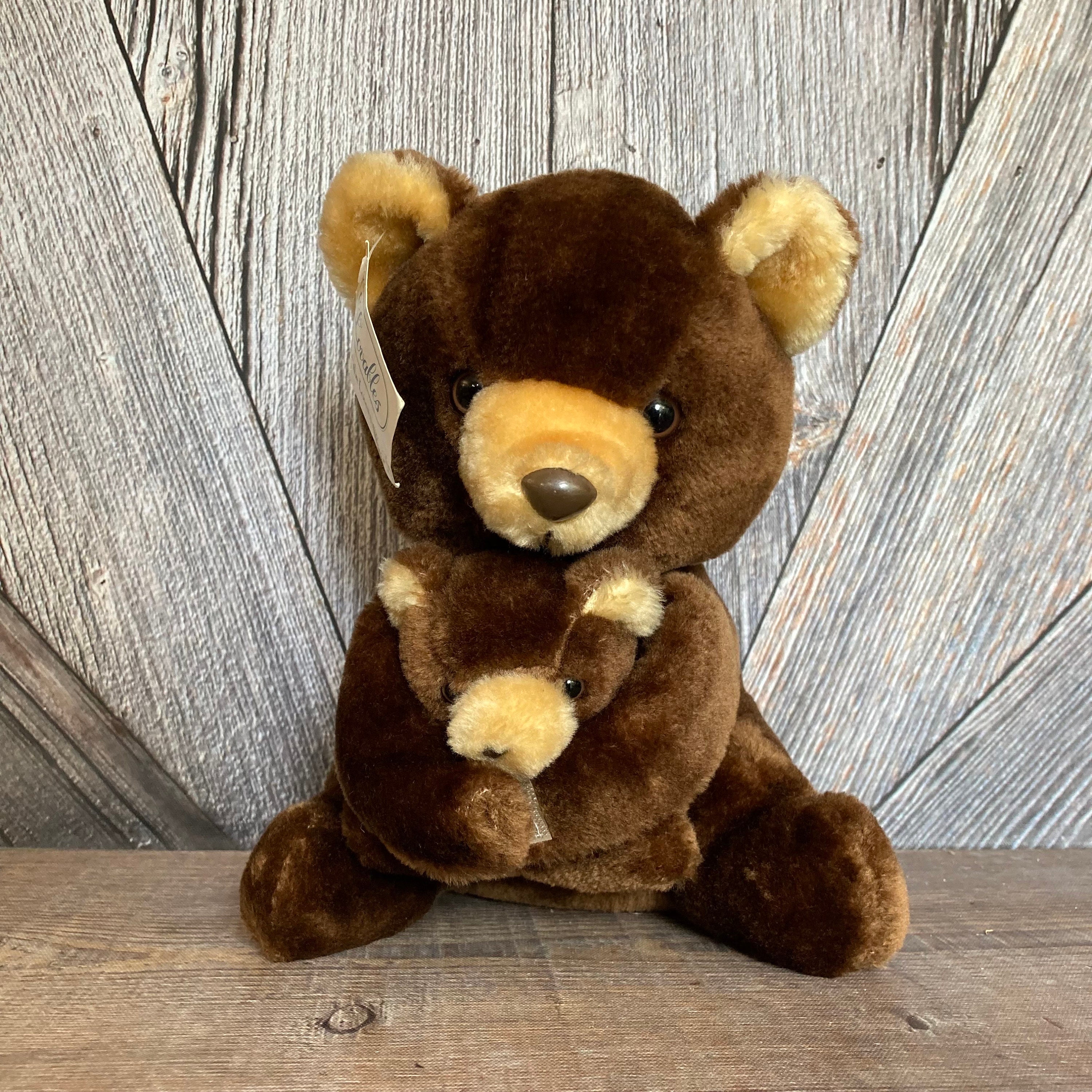 * vintage animal ୨୧ * ふわもこ brown クマちゃん Vintage Teddy Bear Mom and Baby Plush {lovables Sam Woo Brown Bear