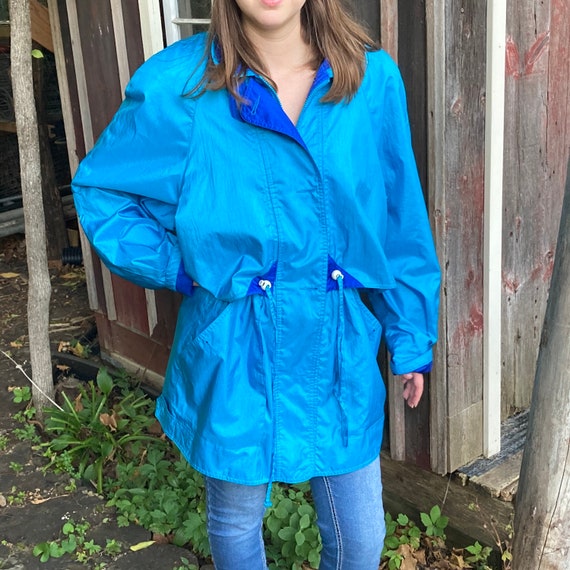Vintage Forecaster Blue Jacket Winter Coat Trench Long Coat Rain