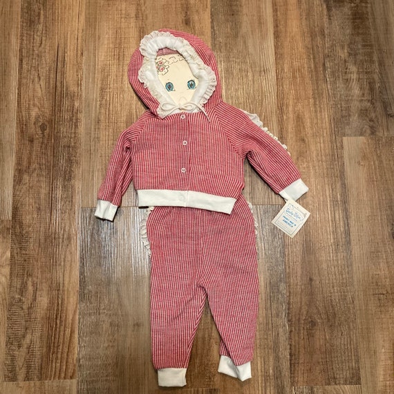 Vintage Baby Outfit, Winter Sweater and Pants Mat… - image 1