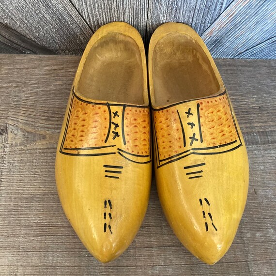 Vintage Wooden Shoes {Dutch Wooden Clogs Painted … - image 3