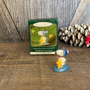 Vintage Snoopy Christmas Ornament Winter Fun with Snoopy Peanuts {Hallmark Keepsake Ornament Holiday} Holiday Gift for Spotlight on Snoopy