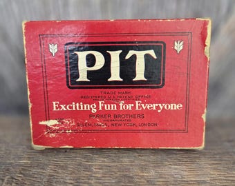 Vintage Pit Card Game, Parker Brothers Pit A Frenzied Card Trading Game COMPLETE 1947, 40's Ellathesella