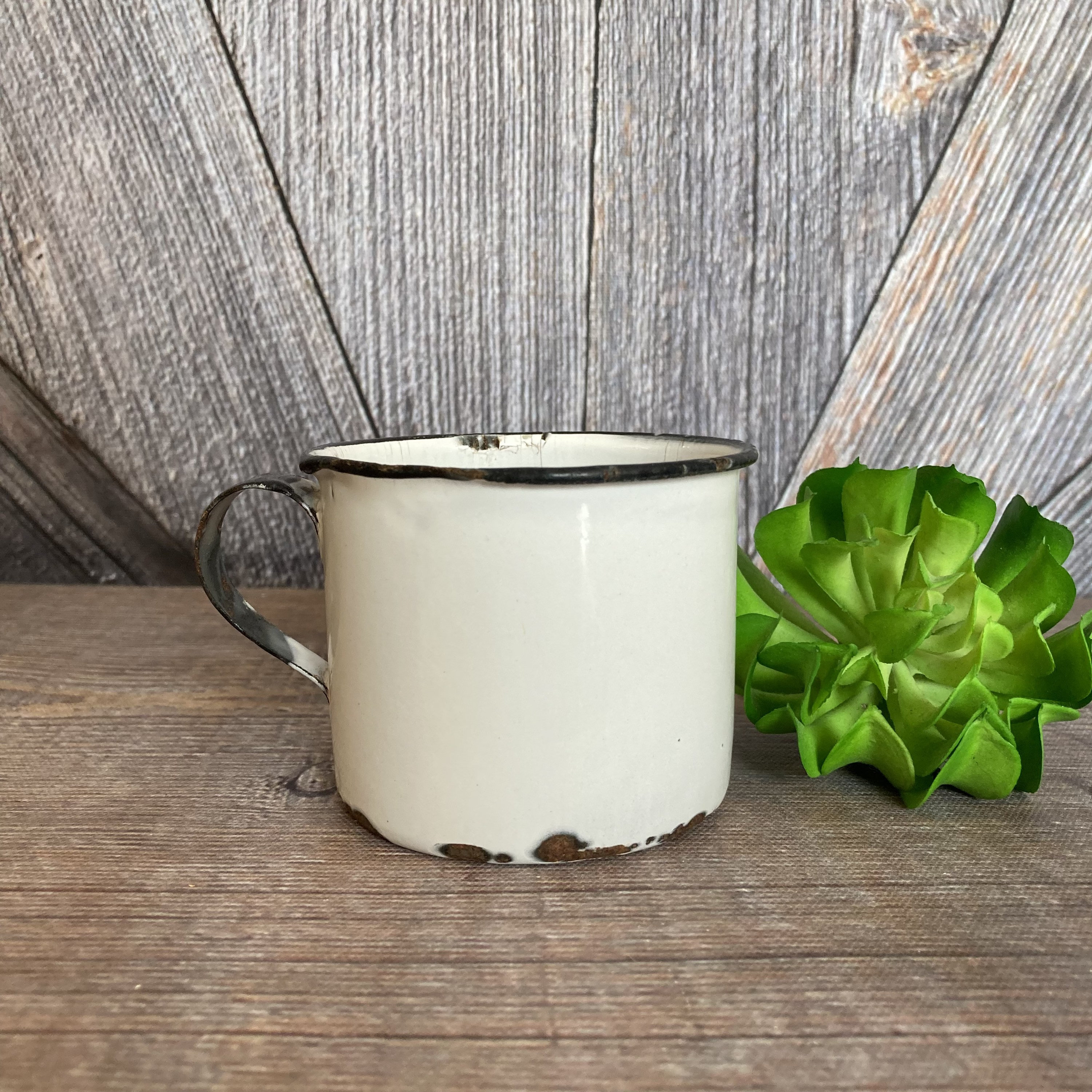 Vintage Enamel Mug Cup 3.5 Inch Bowl enamelware Mug Soup Bowl