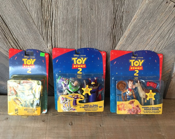 Toy Story 2 Action Figures Woody & Bullseye Rough Riders Round-up ...