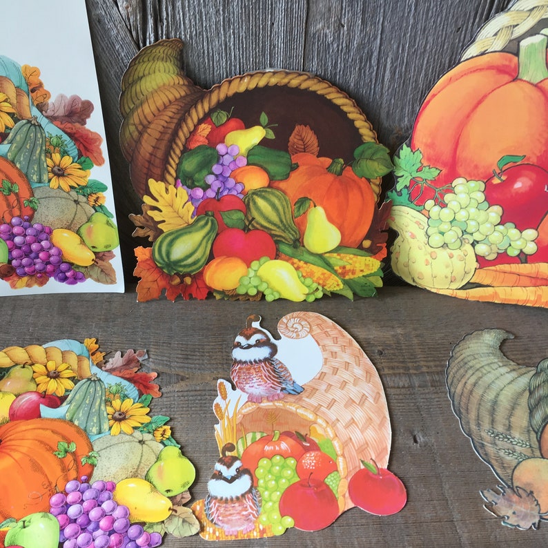 Vintage Cornucopia Thanksgiving Paper/ Cardboard Die Cut fall Etsy