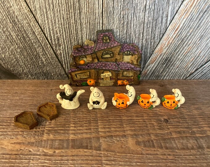 Vintage Halloween Tea Set Miniature Ghost Figurines halloween Etsy