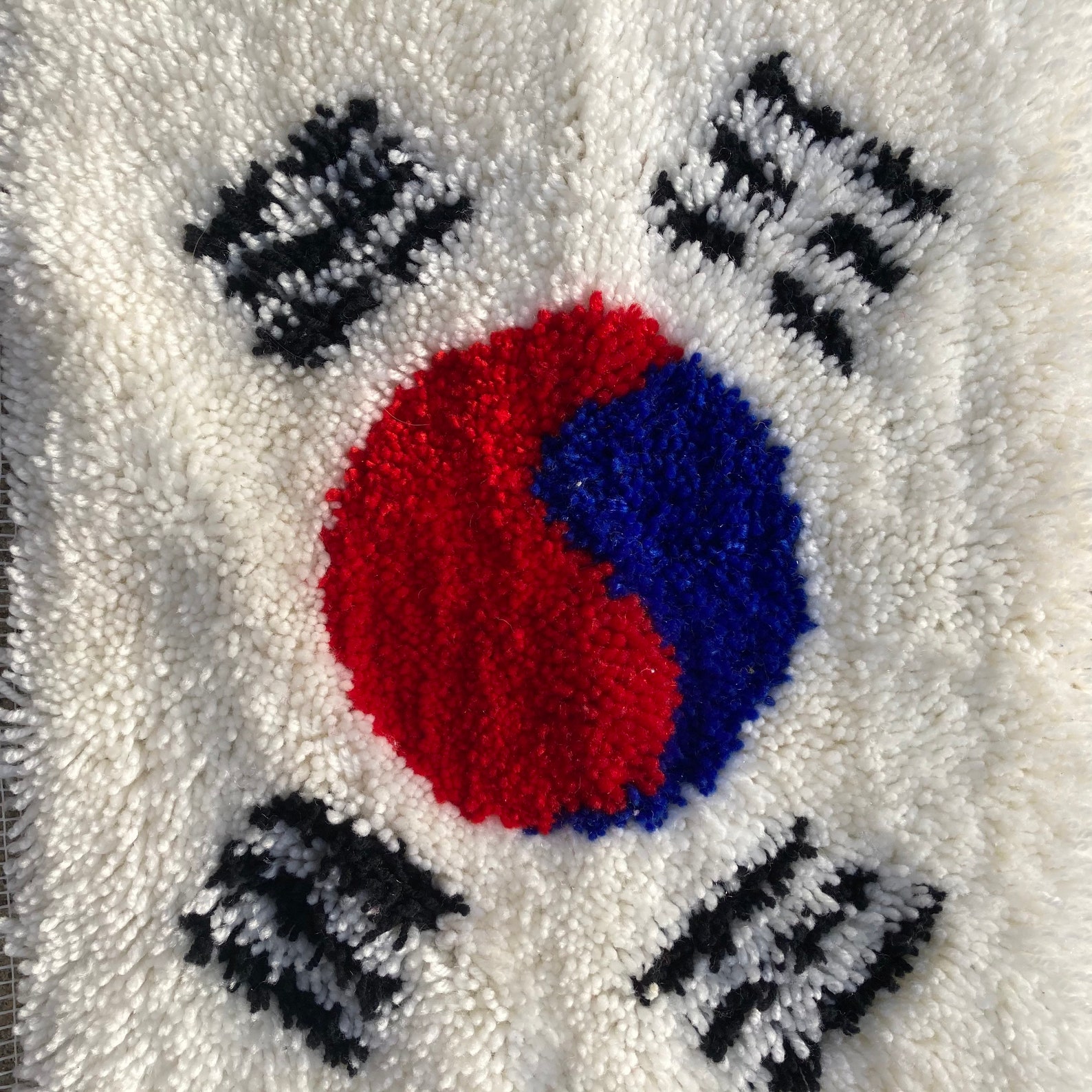 Vintage Korea Latch Hook Rug Yarn Wall Hanging South Korean Etsy UK