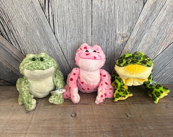 Vintage Frog Webkinz Plush, Ganz 8 Inch ORIGINAL Toy Stuffed