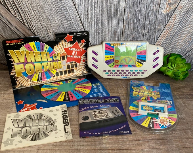 Nineties Wheel Out Computer Vintage Wheel of Fortune Video Game LCD Tiger Electronics Handheld ...