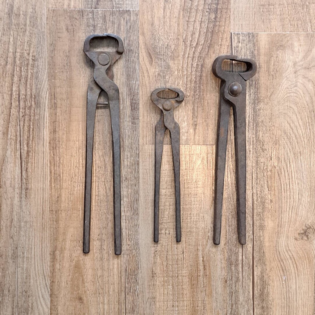 Vintage Set of 3 Iron Farrier Tools Horse Hoof Nippers End Etsy