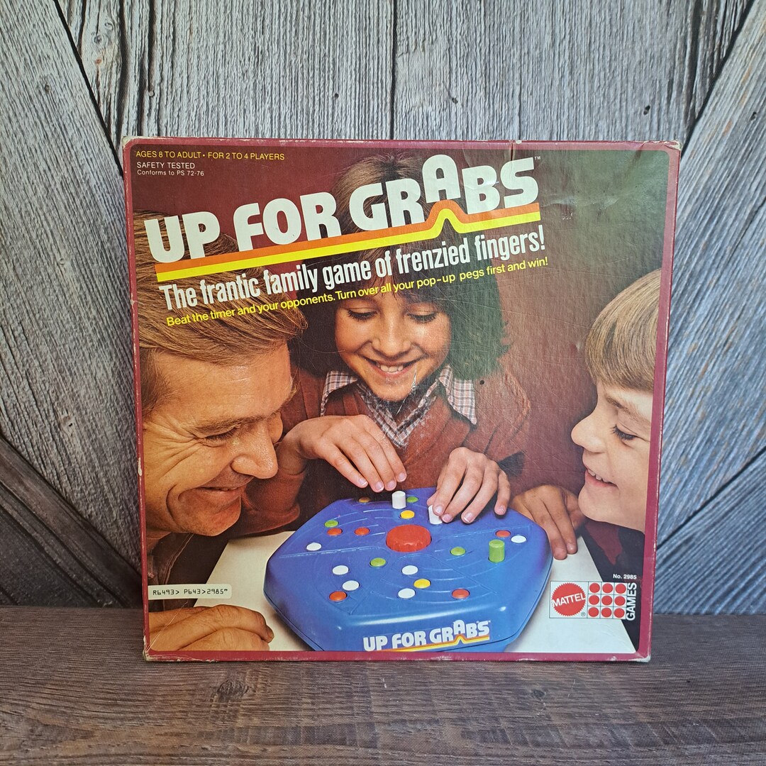 Vintage up for Grabs Board Game, 1978 Mattel Board Game, Ages 8 to
