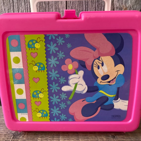 Minnie Mouse Lunch Box vintage 90's Disney Pink Plastic Lunch Box