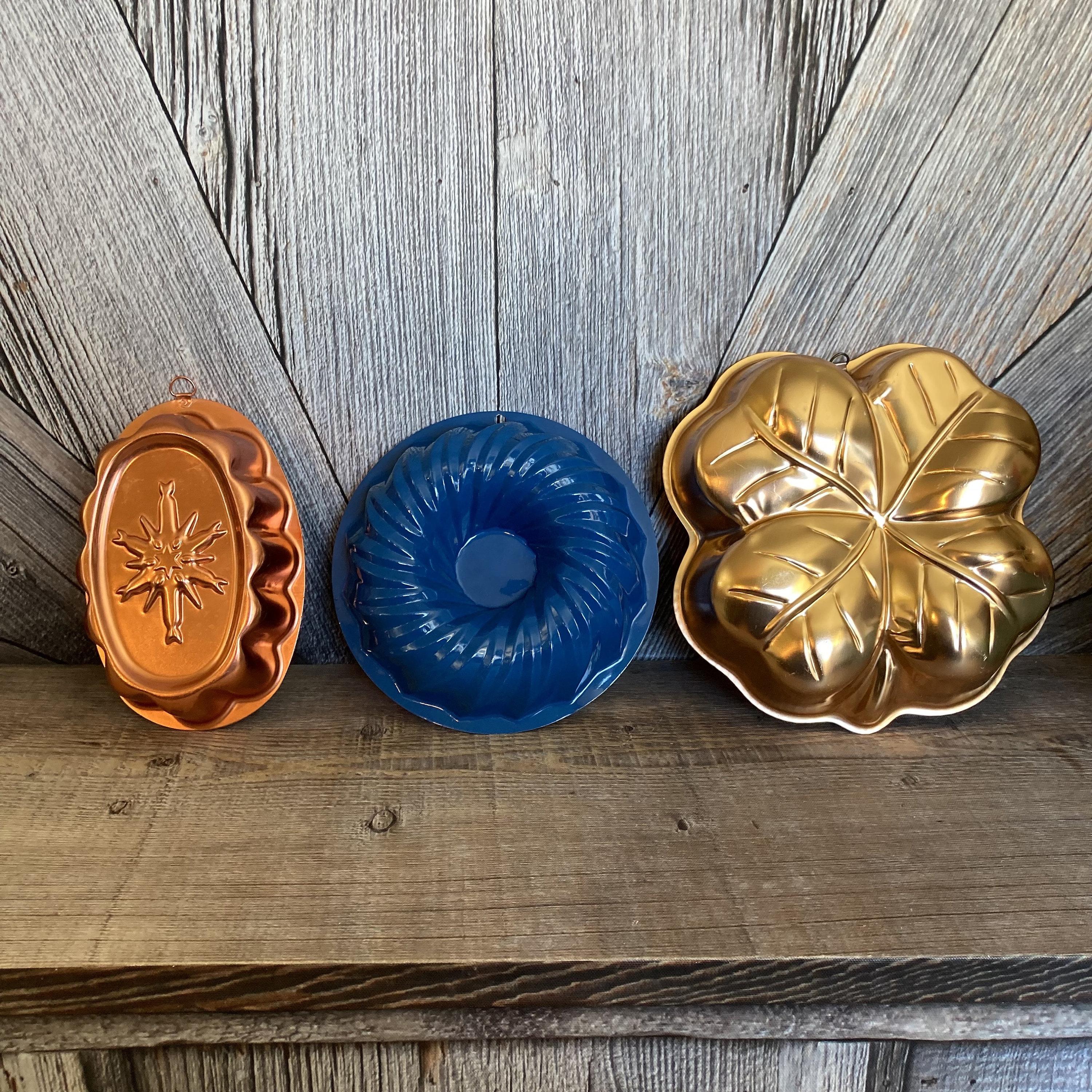 Vintage Jello Molds Copper Metal Farmhouse Decor Wall Hanging