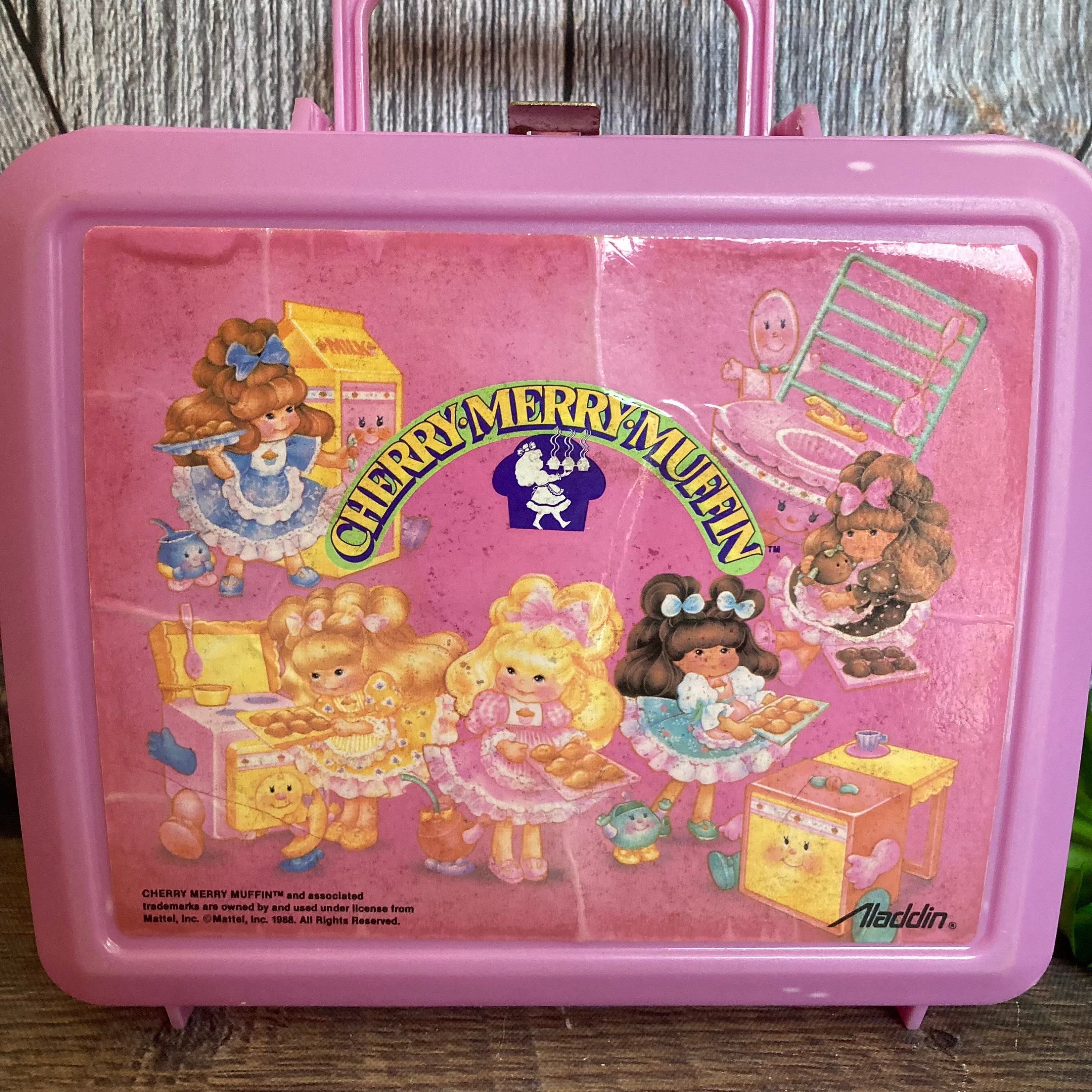 Vintage Cherry Merry Muffin Lunch Box {vintage 80's Plastic Lunch