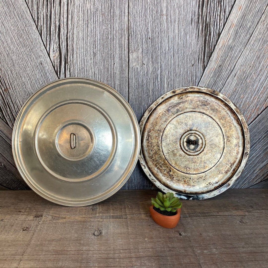 Vintage Metal Lid Aluminum Pot Replacement Lid DIY Rustic Bird House