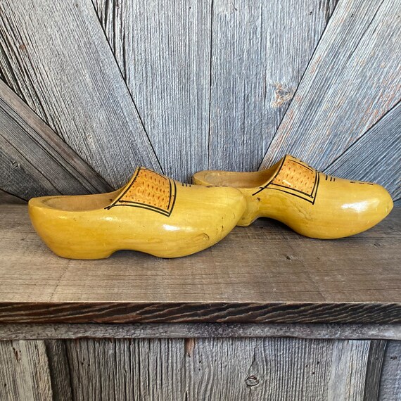 Vintage Wooden Shoes {Dutch Wooden Clogs Painted … - image 4